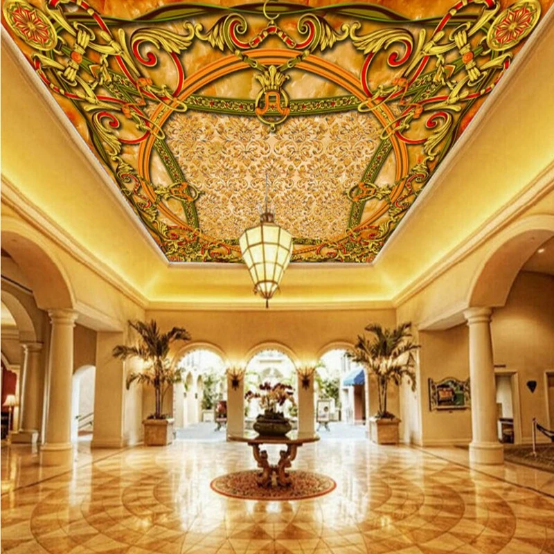 写真の壁紙hdの壁紙3d米赤い石ヨーロッパスタイル天井ヨーロッパカーペット床絵画壁画壁紙 Hd Wallpaper Photo Wallpapermural Wallpaper Aliexpress