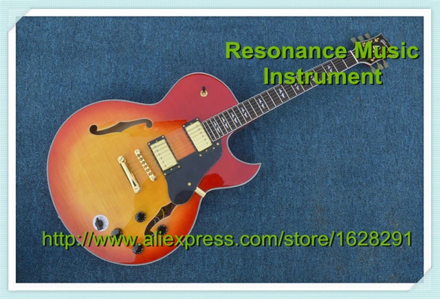 Best price at $321 Cheap Latest Finished Best Price Electric Jazz Guitar Hollow Body Cherry Sunburst CS Color In Stock