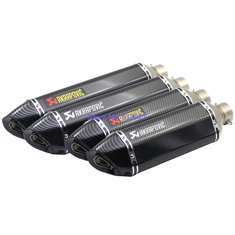 

Length 57cm/47cm Inlet 61mm Motorcycle Exhaust Pipe Muffler Akrapovic Exhaust Muffler with DB Killer
