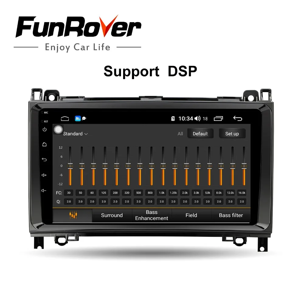 Discount Funrover 8 Core Android 9.0 2din Auto radio Car DVD multimedia for Mercedes Benz B200 A B Class W169 W245 Viano Vito W639 2.5D 1