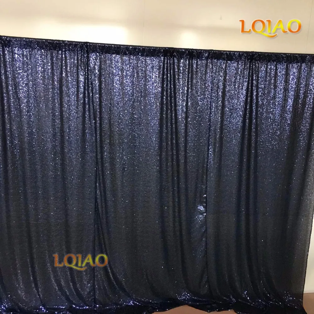 

LQIAO 10x10 Navy blue Curtains sequin backdrop Wedding Photo Decoration Birthday/Christmas/Valentine's Day Backdrop Photography