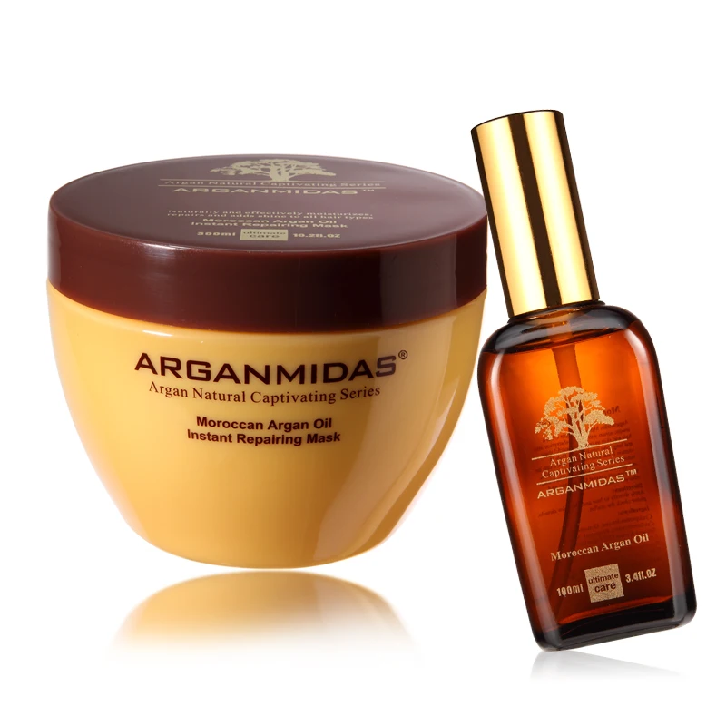 Arganmidas Set ARGAN OIL Hair Mask+Moroccan ARGAN OIL Deep Moisturizing Repair and Care for Damage Hair Free Shipping