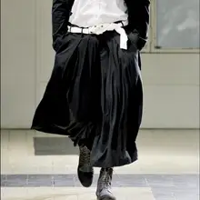 Plue Размер брюки мужская одежда повседневные шаровары длина лодыжки брюки шаровары свободные брюки певица caostumes юбка 27-44