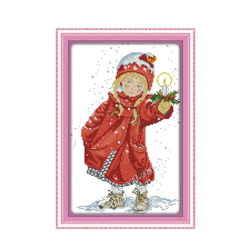 Набор для вышивки крестом Joy Sunday Christmas DMC 11CT 14CT водорастворимый холст с принтом