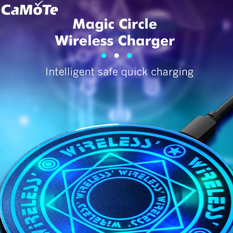 

Magic Circle Wireless Charger Universal Qi Wireless Fast Quick Charging Pad for iPhone X XS XR 7 8 For Samsung S8 S9 Plus Xiaomi