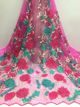 

African Tulle Lace Fabric 2019 High Quality Nigerian Embroidery Tulle French Lace