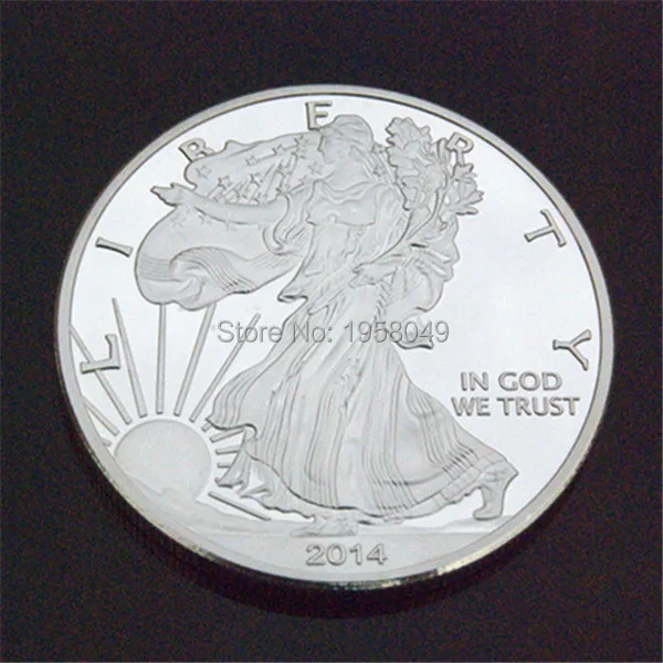 Wholesale100pcs/лот. 999 1 oz серебро Реплика Американский libery монета с изображением орла, серебряные Плакированные латунный стержень монета