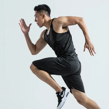 

Summer Men's sleeveless vest fitness underwear suit sporting clothes two-piece man vest+shorts casual sets top home wear