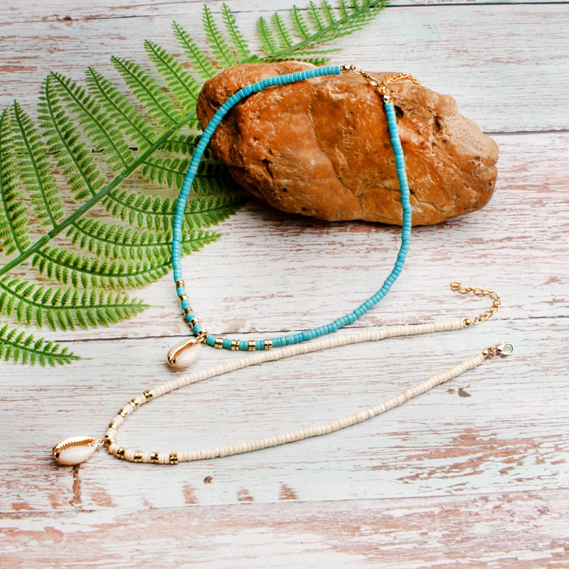 

MOON GIRL Boho Natural Shell Choker Fashion Cowrie Statement Bib Collier Femme Vintage Necklace Pendant Women Dropshipping