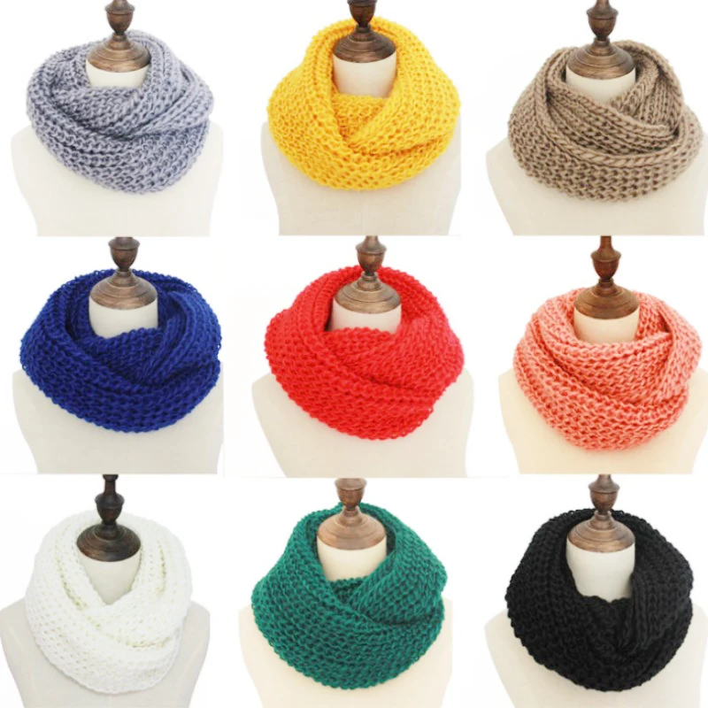 Winter Women Infinity Scarf Casual Warm Knitting Soft Ring Scarves