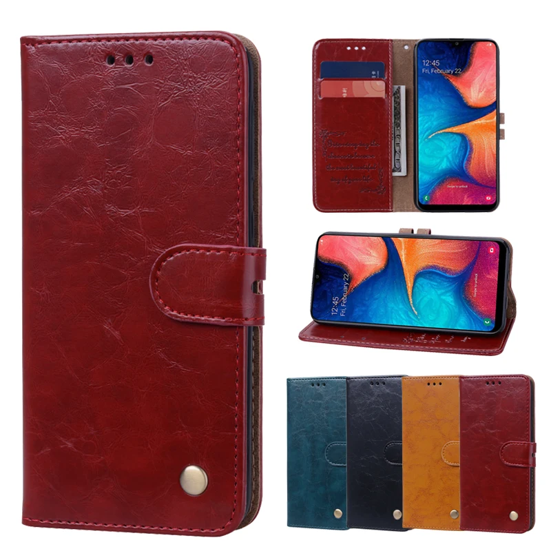 

Luxury Flip Leather Case For Samsung Galaxy A20E SM-A202F/DS A20 Core SM-A260FD Book Cover For Samsung A20 SM A205 Vintage Funda