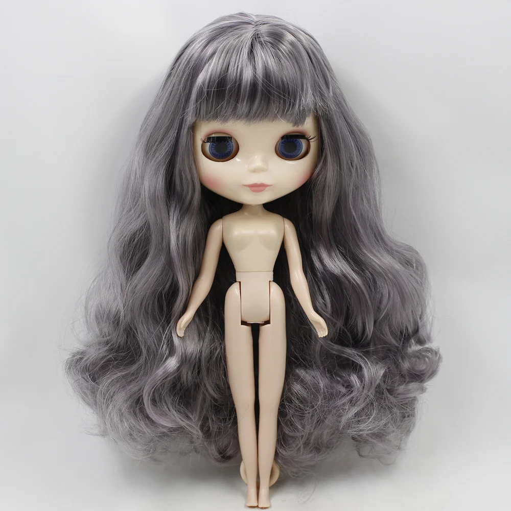 ICY Nude Blyth кукла серии № 9016/1049 смесь оттенков серого фиолетового цвета прическа с челкой белая кожа 1/6 шарнирная кукла нео