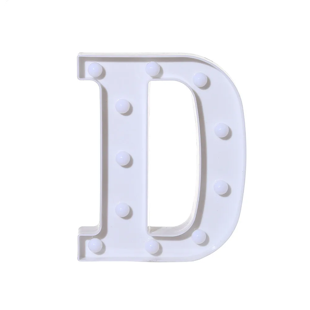 English Alphabet LED Letter Lights Light Up White Plastic Letters Luminous Romantic Wedding Party Decoration Christmas 22cm