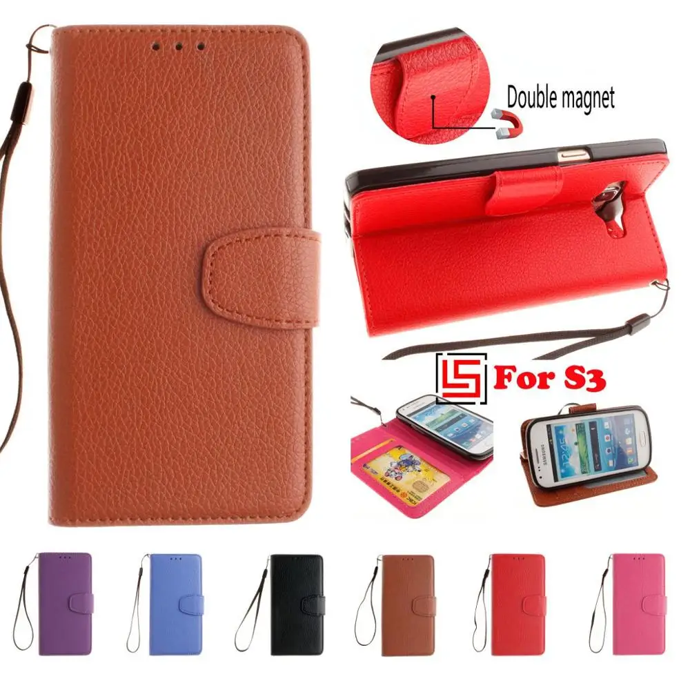

PU Leather Flip Wallet Wallt Phone Cell Mobile Case etui coque cubierta Cover Cove Bag For Samsung Galaxy S3 S 3 I9300 S III