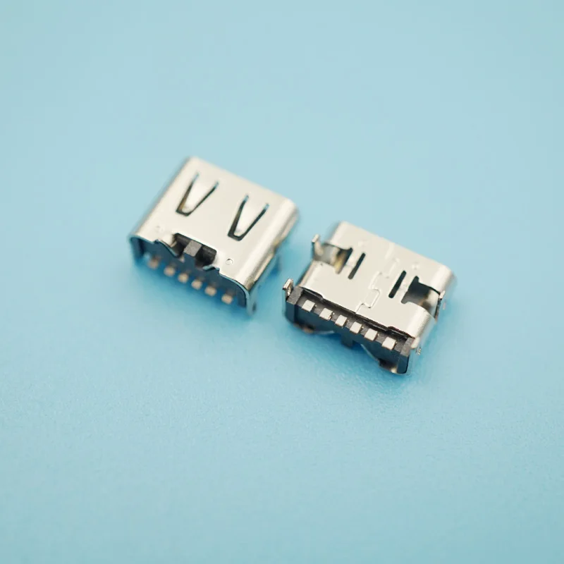 30 шт./лот 6 контактный SMT 3 1 USB порт типа C DIP короткий 90 градусный разъем для