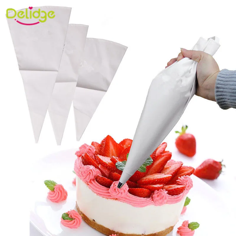 

Delidge 1pc Cloth Cake Pastry Bags Re-useable Cookies Biscuits Dessert Icing Piping Bag Fondant Cake Decorating Pastry Tips Tool
