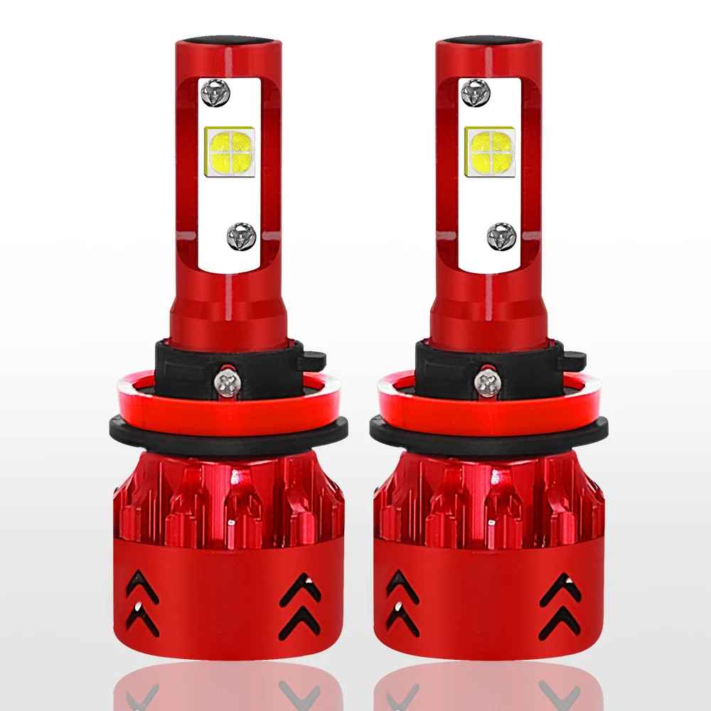 

LOAUT H8 H9 H11 LED Car Headlight CSP Mini7 9600lm 24V Fans Led Car Light 6000k Play and Plug High Quality Sexy Red Headlight