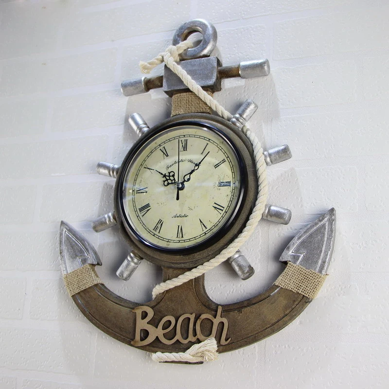 Nautical Tapestry Wall Hanging Vintage Wooden Ship Anchor Decor For Bedroom