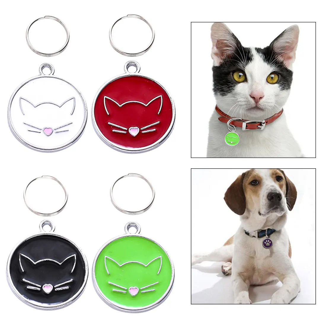 

Personalized Dog Tags Engraved Cat Puppy Pet ID Name Collar Tag Pendant Pet Collar Accessories Metal Customized Pet Tags