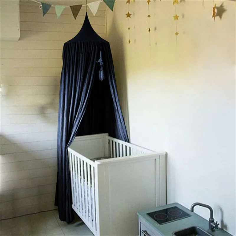 Домашний текстиль кровать подзор мыть хлопок балдахин украшения для детской комнаты 240 см высота купол округление Топ спальный занавес мальчик девочка