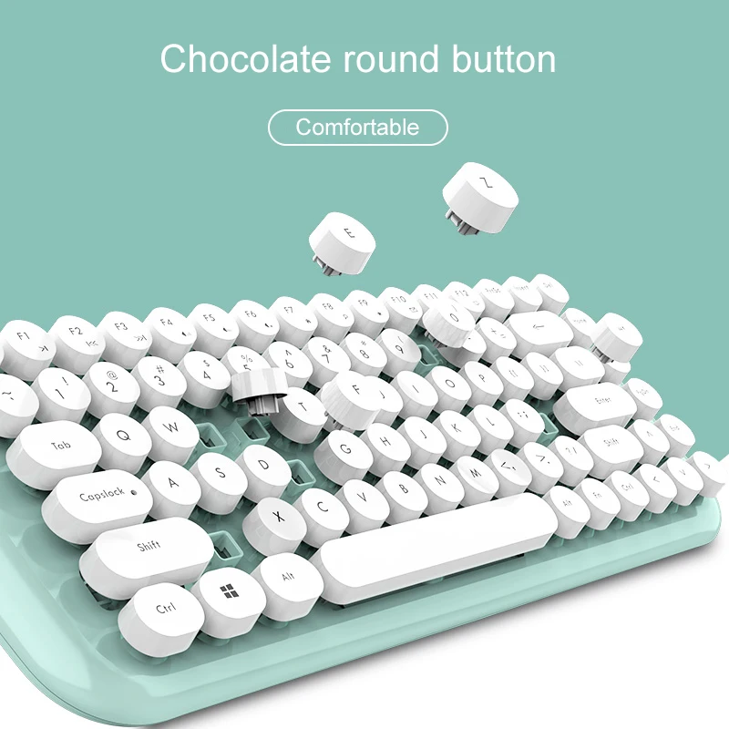 2.4G USB Wireless Mini Keyboard Mouse Combo Candy Round Button Keyboard Mouse For Macbook Lenovo Dell Asus HP Laptop PC Computer