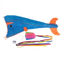 3D огромный мягкий парафолий большой Дельфин Синий воздушный змей+ 30 м ручка линии Спорт на открытом воздухе легко лететь бескаркасные Синий Спорт на открытом воздухе#56397