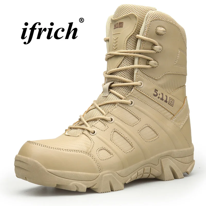 

New Men Tactical Military Boots High Top Casual Shoes For Male Outdoor Military Combat Boots Large Size 46 47 Fashion Men Boots