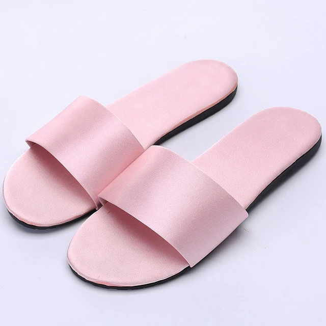 

Satin Shoes Home Slides Women Silk House Flat Unisex High Quality Arch Support Beach Shoes House Room Outside Flats Red
