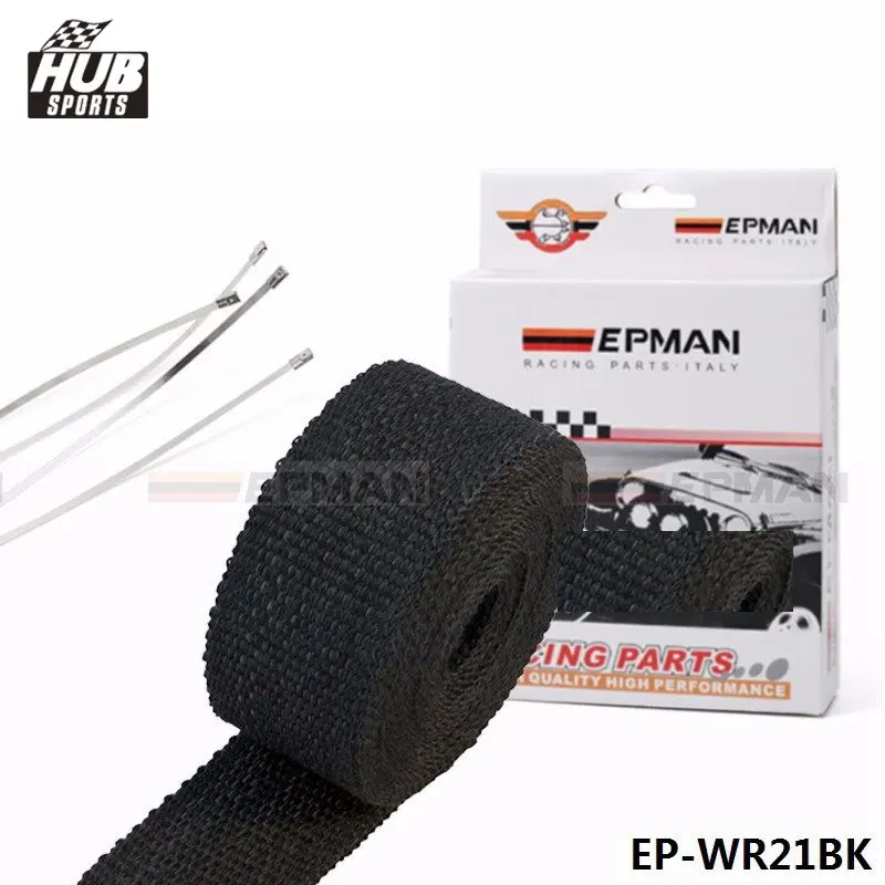 Black Heat Exhaust Thermal Wrap Tape With Stainless Ties 2