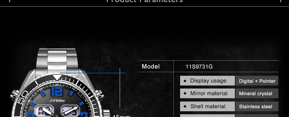 SINOBI, мужские часы, модные, кварцевые, спортивные, нержавеющая сталь, мужские s часы, лучший бренд, Роскошные, бизнес, водонепроницаемые, наручные часы для мужчин