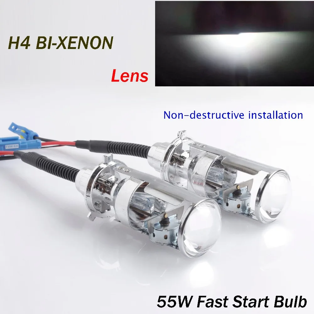 2018 Rushed H4 автомобильный стиль 6000k 55w Bi Xenon объектив проектора Lhd для Hid Hi/low Lighthouse