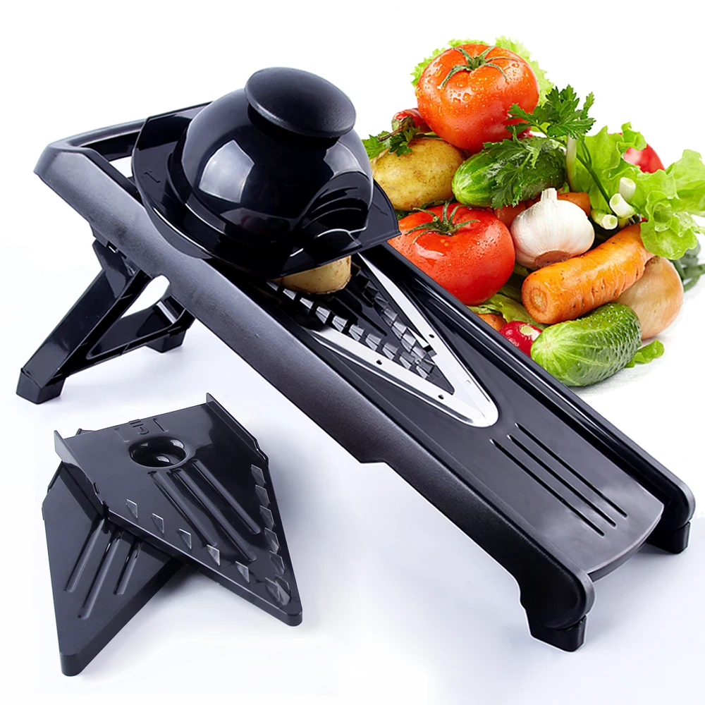 Professional Vegetable Slicer - V Type Mandoline Slicer Cutter with 5 Blades Potato Slicer Chopper Onion Slicer Carrot Grater