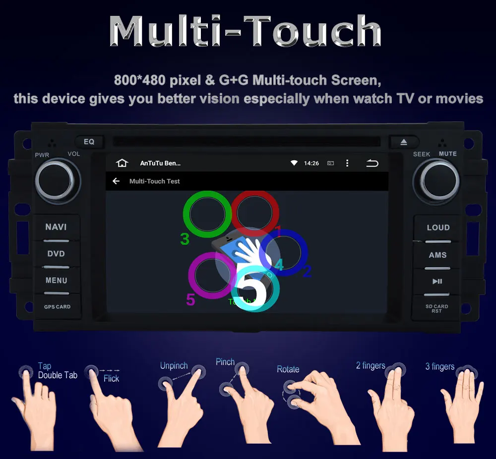 Top Android 8.0 Octa Core 4GB RAM Car DVD Radio GPS Player For Jeep Wrangler Compass Commander Grand Cherokee Dodge RAM 1500 2500 9