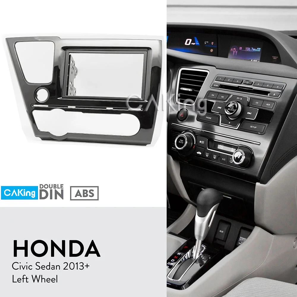 Car Radio Stereo Single Double Din Dash Kit Trim Panel for 2015-2016 Honda Fit