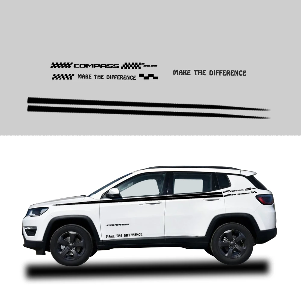 Автомобильные аксессуары для Jeep Compass хэтчбек седан SUV Автомобильная боковая наклейка на тело наклейки самостоятельное украшение на заказ логотип автомобиля наклейки 280 см