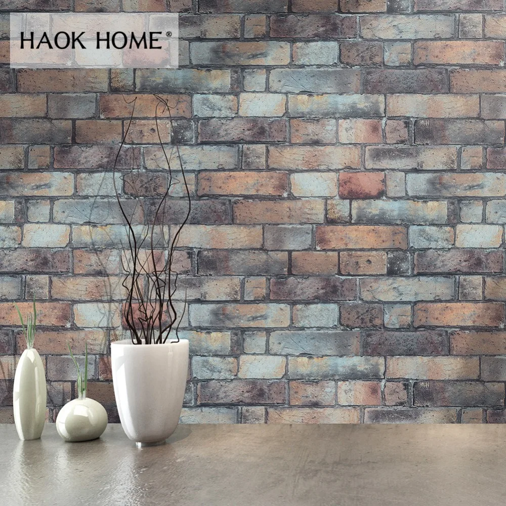 HaokHome винтажные 3D обои из искусственного кирпича рулон 0 53 М * 10 м каменная