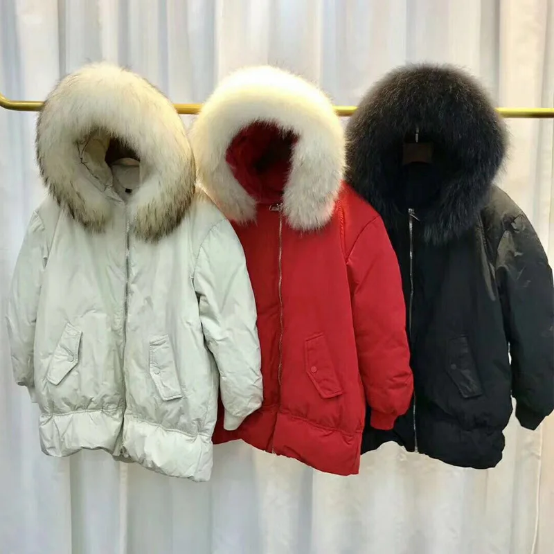 Fitaylor женская зимняя куртка из натурального меха енота теплое пальто белый утиный