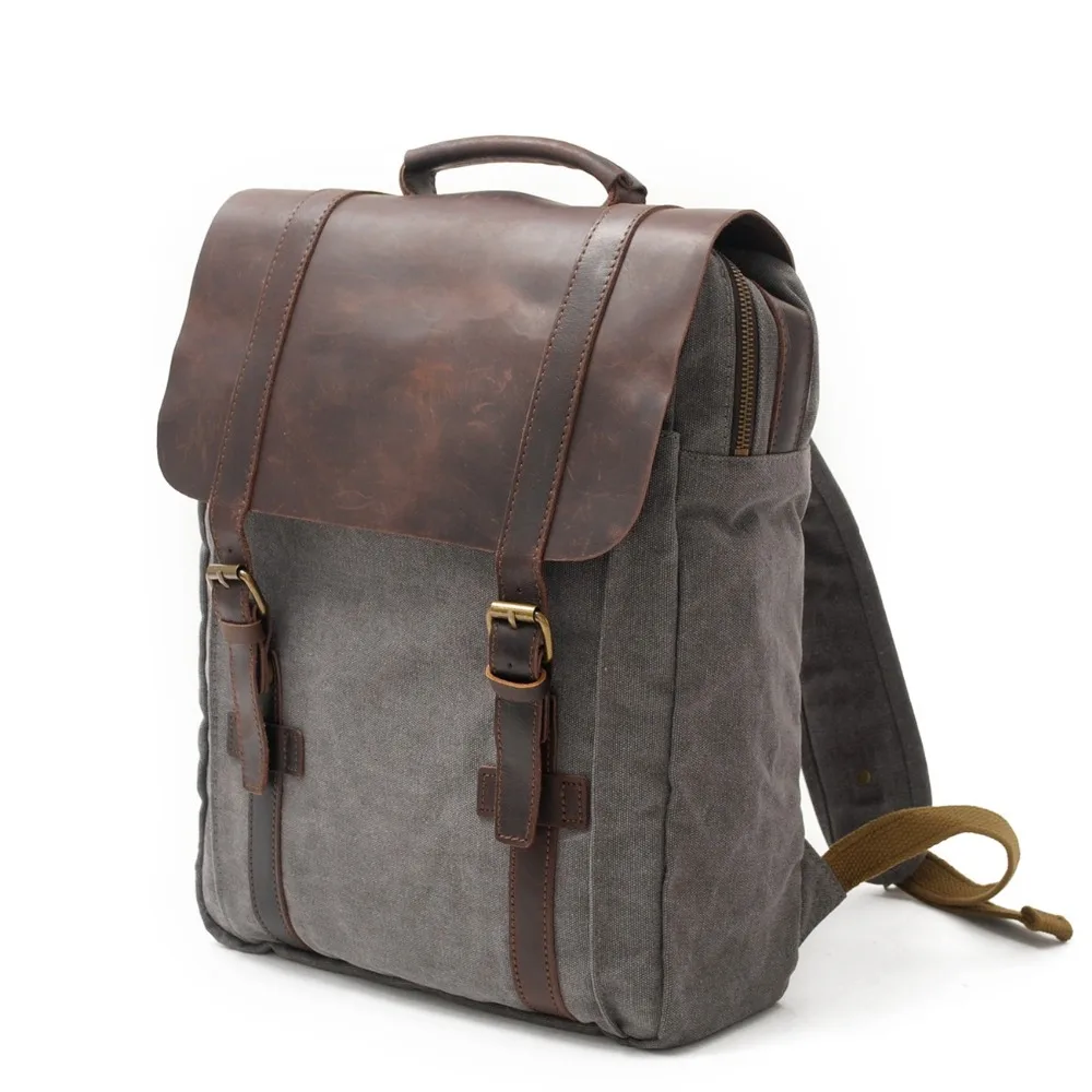 M062 nueva moda Mochila de cuero de los hombres de la lona Mochila bolso de Escuela Militar Mochila mujer hombre Mochila