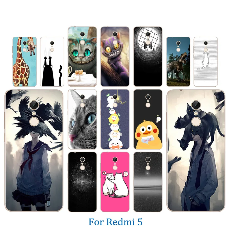 For Xiaomi Redmi 5 Case Soft Silicone TPU Back Phone Cover for Cases Pusscat Pattern funda 5.7&quot xaomi |