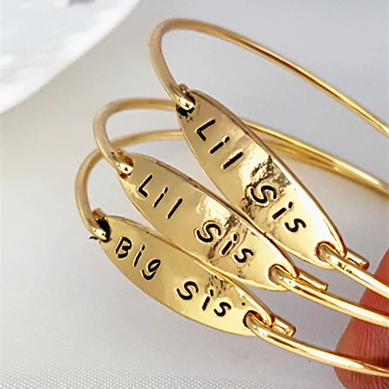 3 Pcs Mid Lil Sis Middle Little Sister Bracelets Bangles Lil Sis Middle Little Sister