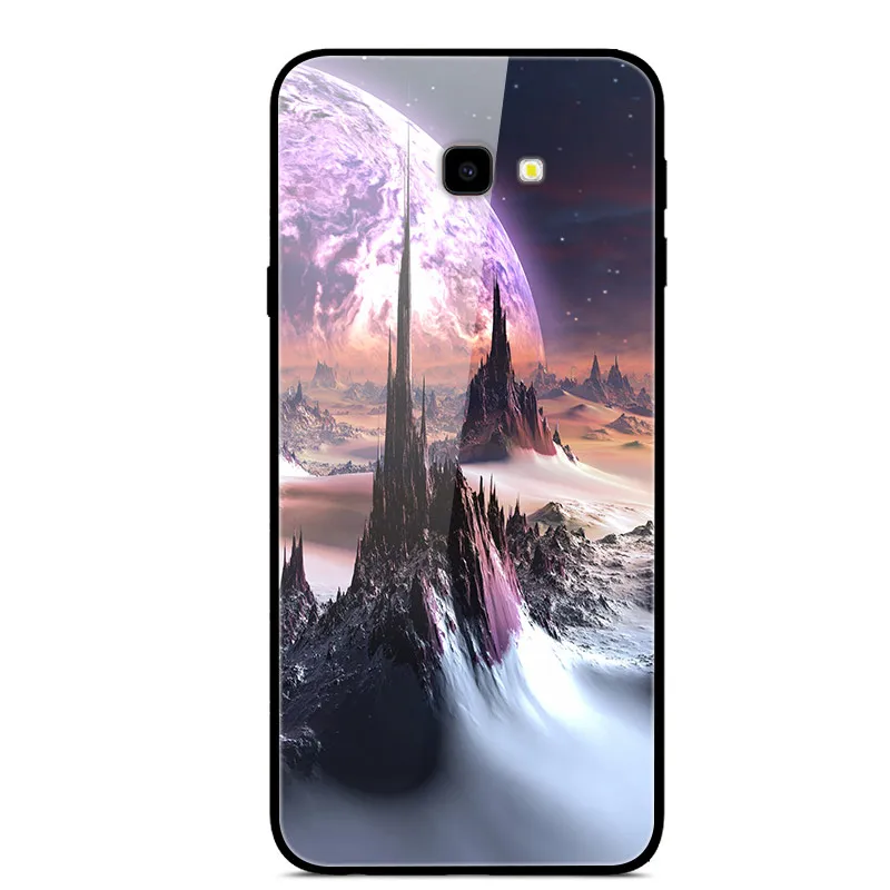 28 Для samsung J4 плюс J4+ закаленное Стекло чехол жесткий задняя крышка чехол для телефона для samsung Galaxy J4 плюс J415F J415 TPU Чехлы-бамперы - Цвет: 28