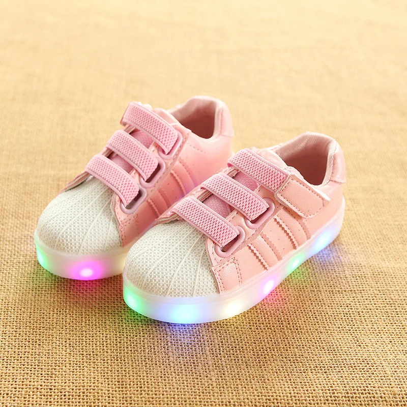 

All season Infant tennis LED glowing baby casual shoes Hook&Loop fashion baby sneakers cool breathable boys girls shoes