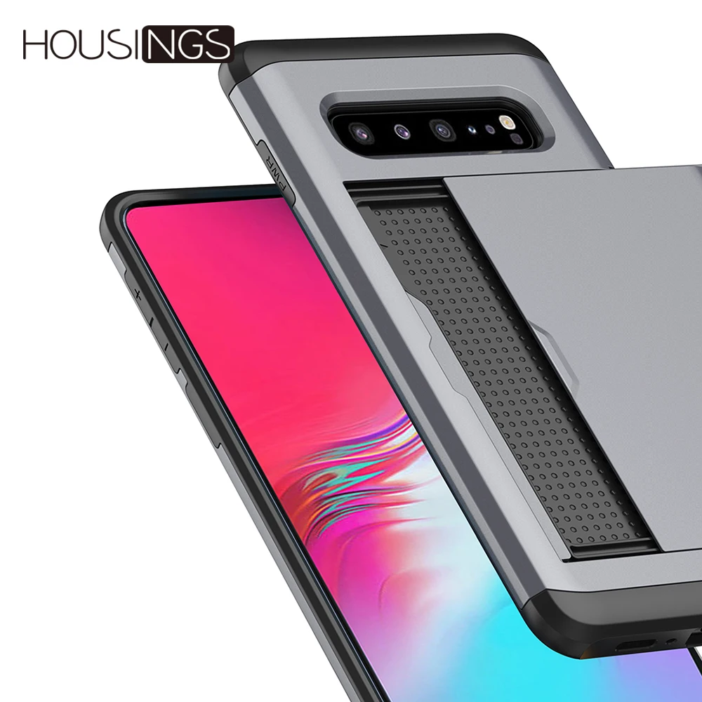 Скользящий скрытый кредитный держатель для карт чехол телефона samsung Galaxy S8 S9 S10 Plus
