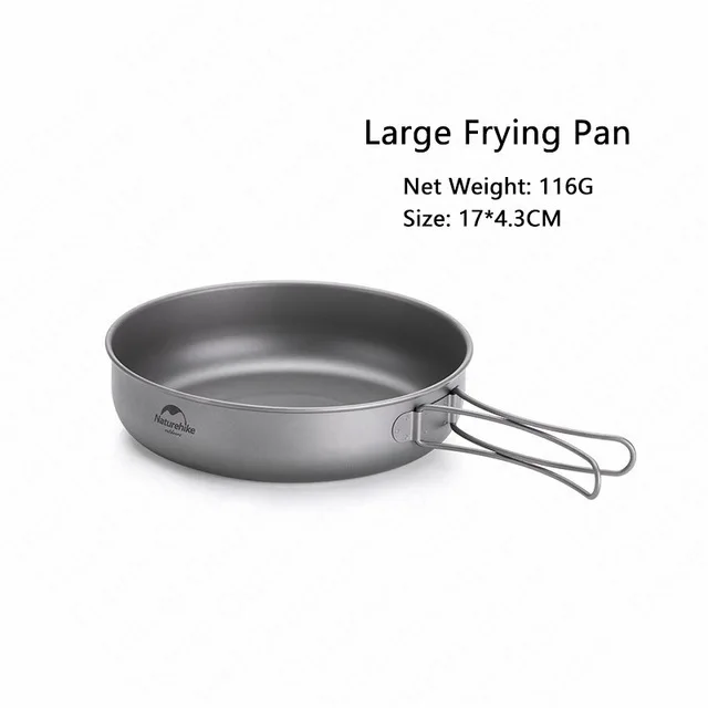 Naturehike al aire libre de titanio olla freír Pan taza de la luz Ultra-Camping senderismo Picnic vajilla utensilios de cocina 800 ml 1250 ml