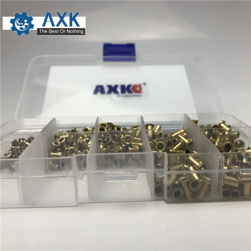 

500Pcs M2.5 M3 M4 Mix GB876 Tubular Rivets Double-sided Circuit Board PCB Nails Copper Hollow Rivet Nuts Assortment Kit