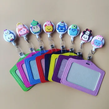 

2017 Lovely cartoon cat Telescopic Badge reel multicolour ID Cardholder Horizontal Vertical Style Badge clip for Student workers