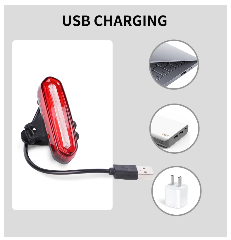 Perfect WHEEL UP Bike Tail Light Bicycle Rear light Cycling Tail-lamp Led Light Waterproof MTB USB Rechargeable Polychromatic Taillight 10