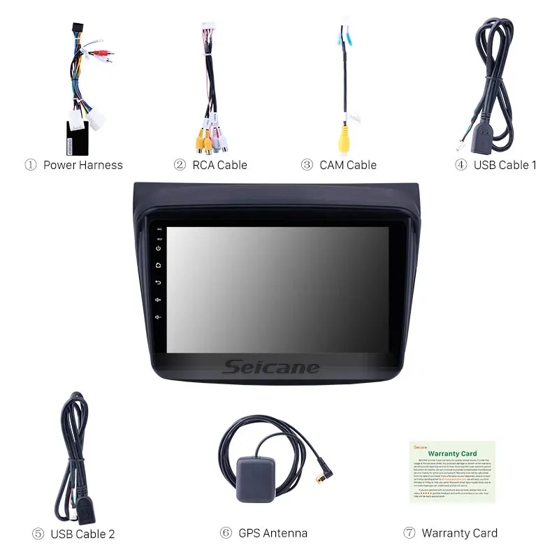 Flash Deal Seicane 9" 2din Android 8.1 Car GPS for MITSUBISHI PAJERO Sport/L200/2006+ Triton/2008+ PAJERO 2010 Support OBD2 Carplay DVR 3