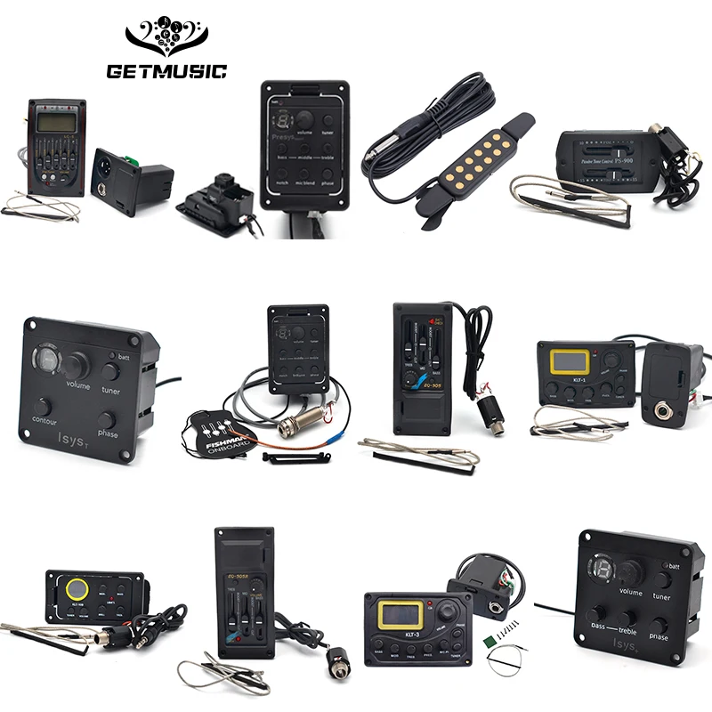 

10Pcs 2/4/5Band Guitar EQ Series LC-5 EQ-7545R R-4T Acoustic Guitar Equalizer with Micphone LCD Display Tuner for Ukulele Violin