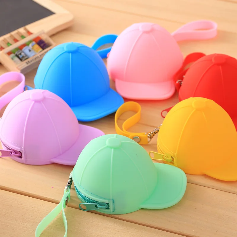 

2019 New Silicone Wallet Cute Hat Children Key Bag Ladies Zipper Mini Wallet Cartoon Creative Zipper Coin Purse Wallet Carteras